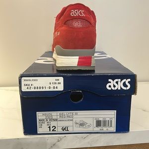 Men’s ASICS Gel-Lyte III, Red, Size 12
